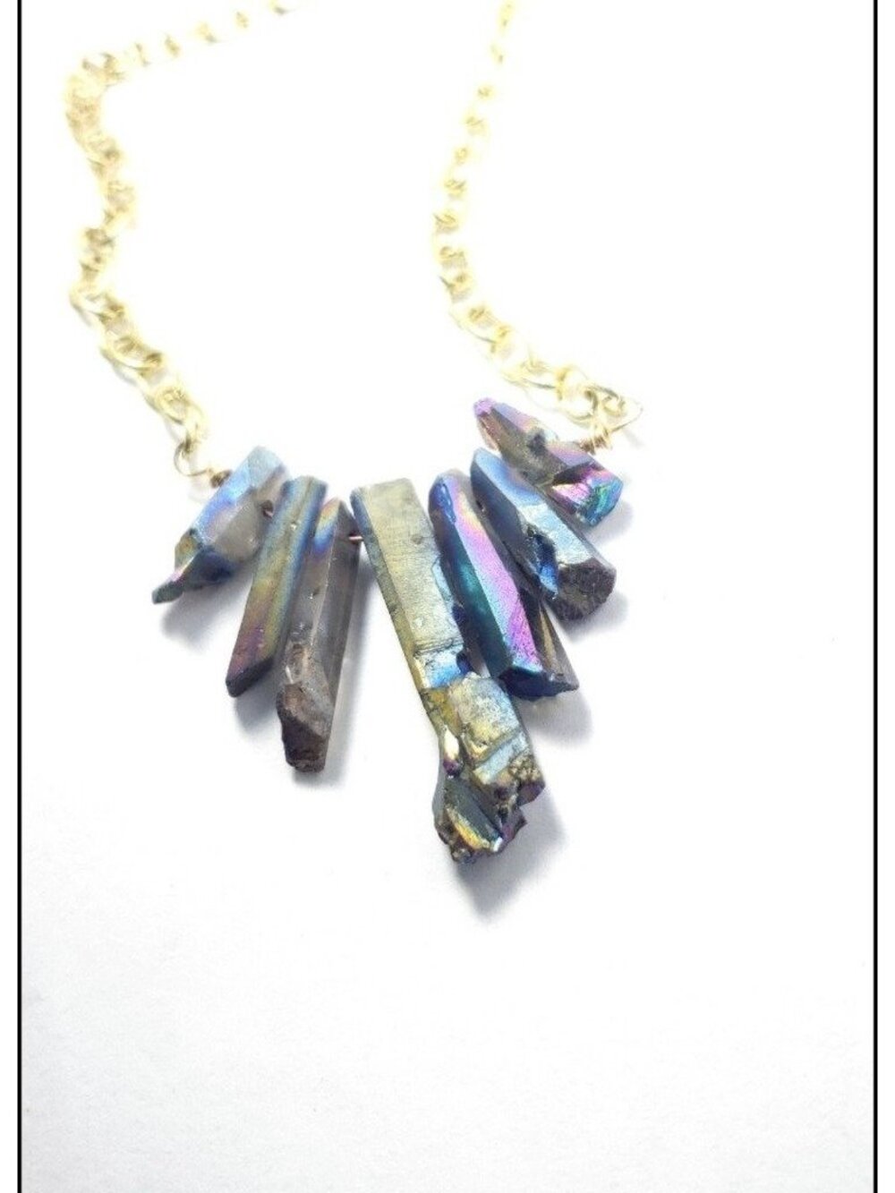 Titanium quartz crystal necklace